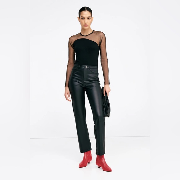 Chic Black Mesh Marcella Long Sleeve Top - Picture 5 of 7